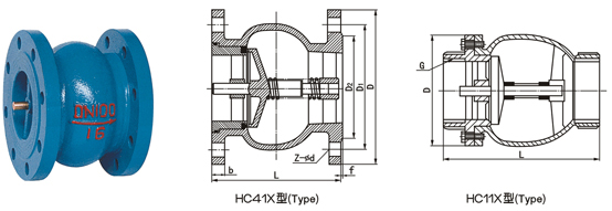 HC41X消声止回阀结构图